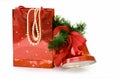 Christmas gifts bag with clipping path Royalty Free Stock Photo