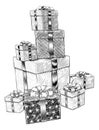 Christmas Gifts Birthday Presents Boxes Pile Stack Royalty Free Stock Photo