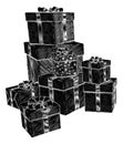 Christmas Gifts Birthday Presents Boxes Pile Stack Royalty Free Stock Photo