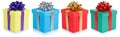 Christmas gifts birthday presents gift boxes isolated on white Royalty Free Stock Photo