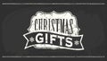 christmas gifts chalk letters over wiped chalkboard