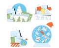 Christmas gifts composition set. Vector illustration Royalty Free Stock Photo