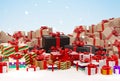 Christmas gifts festive packages 3d-illustration