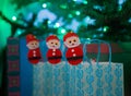 Christmas gifts near the christmastree with snowmans. Christmas background. New Year interior design. Decorated tree