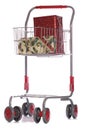 Christmas gifts in shopping trolley