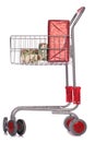 Christmas gifts in shopping trolley