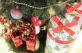 Christmas gifts under tree Royalty Free Stock Photo