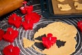 Christmas ginger cookies making still life Royalty Free Stock Photo