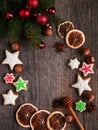 Christmas ginger and honey colorful cookies Royalty Free Stock Photo