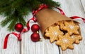 Christmas ginger and honey colorful cookies Royalty Free Stock Photo