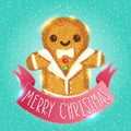 Christmas ginger man. Gingerbread vector