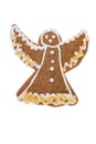 Christmas gingerbread angel isolated on a white background Royalty Free Stock Photo