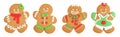 christmas gingerbread cookie isolated on white background Royalty Free Stock Photo