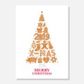 Christmas gingerbread cookies card Merry Christmas