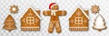 Christmas gingerbread cookies. Collection of traditional winter holidays biscuits Royalty Free Stock Photo