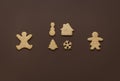 Christmas gingerbread cookies. Family time symbols. Xmas signs