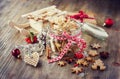 Christmas gingerbread cookies, festive rustic table decoration Royalty Free Stock Photo