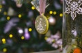 Christmas gingerbread decoration on a tree. Selective focus, bokeh. Holiday background or image . Royalty Free Stock Photo