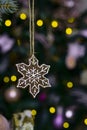 Christmas tree decorated with gingerbread cookies.Homemade Christmas cookies - gingerbread . Royalty Free Stock Photo