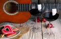 Christmas gingerbread guitar and Wine romantic new year