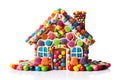 Christmas gingerbread house decorated with candies and glaze Royalty Free Stock Photo