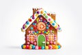 Christmas gingerbread house decorated with candies and glaze Royalty Free Stock Photo