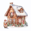 Christmas gingerbread house decorated with cookies and candies Royalty Free Stock Photo