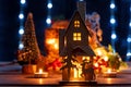 Christmas gingerbread house decoration. Royalty Free Stock Photo