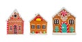 Christmas Gingerbread House Decoration Set Royalty Free Stock Photo