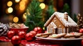 Christmas gingerbread house, holiday recipe and home baking, sweet dessert for cosy winter English country tea in the cottage,