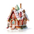 Christmas gingerbread house isolated on a white background. New Year and Christmas concept. AI generated animal ai