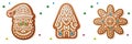 Christmas Gingerbread House, Snowflake and Santa Claus Icons