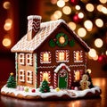 christmas gingerbread house, traditional seasonal baked decoration