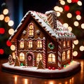 christmas gingerbread house, traditional seasonal baked decoration