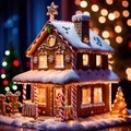 christmas gingerbread house, traditional seasonal baked decoration