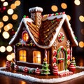 christmas gingerbread house, traditional seasonal baked decoration