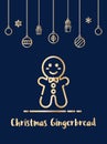 Christmas gingerbread icon with christmas ornament elements hanging