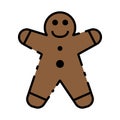 Christmas gingerbread icon vector