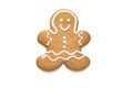 Christmas Gingerbread man cookie isolated on white background Royalty Free Stock Photo