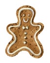 Christmas gingerbread man cookie isolated on white background Royalty Free Stock Photo