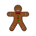Christmas gingerbread man cookie. Vector illustration eps10 Royalty Free Stock Photo