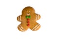 Christmas gingerbread man isolated on a white background Royalty Free Stock Photo