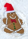 Christmas gingerbread man snow angel Royalty Free Stock Photo