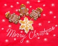 Christmas gingerbread man and woman cookies