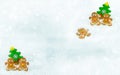 Christmas gingerbread men on the background of snow Royalty Free Stock Photo