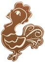 Christmas gingerbread rooster decor with sweet glaze