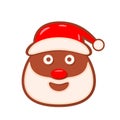Christmas gingerbread Santa Claus face. flat vector