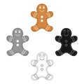 Christmas Gingerbread single icon in cartoon,black,black,flat,monochrome style for design. Christmas vector symbol stock Royalty Free Stock Photo