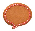 Christmas Gingerbread Speech Cloud Cookie Isolated