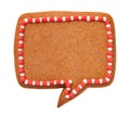 Christmas Gingerbread Speech Cloud Cookie Isolated Royalty Free Stock Photo